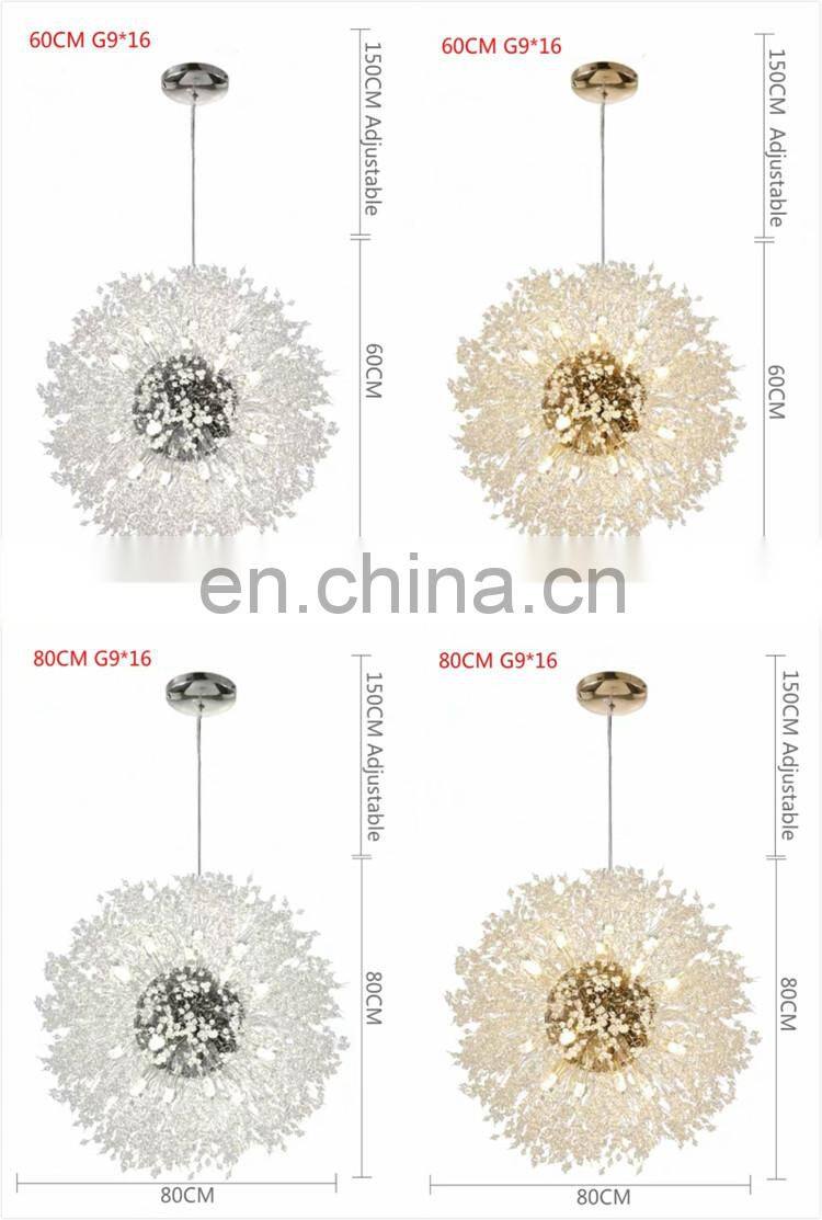 Modern LED Crystal Chandelier Light Pendant Hanging Lamp Dandelion Chandelier Lighting For Living Dining Room