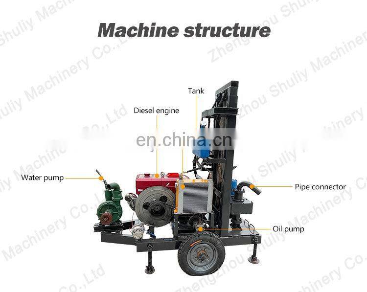 300m Deep Hydraulic Borehole Water Well Drilling Rig Machine