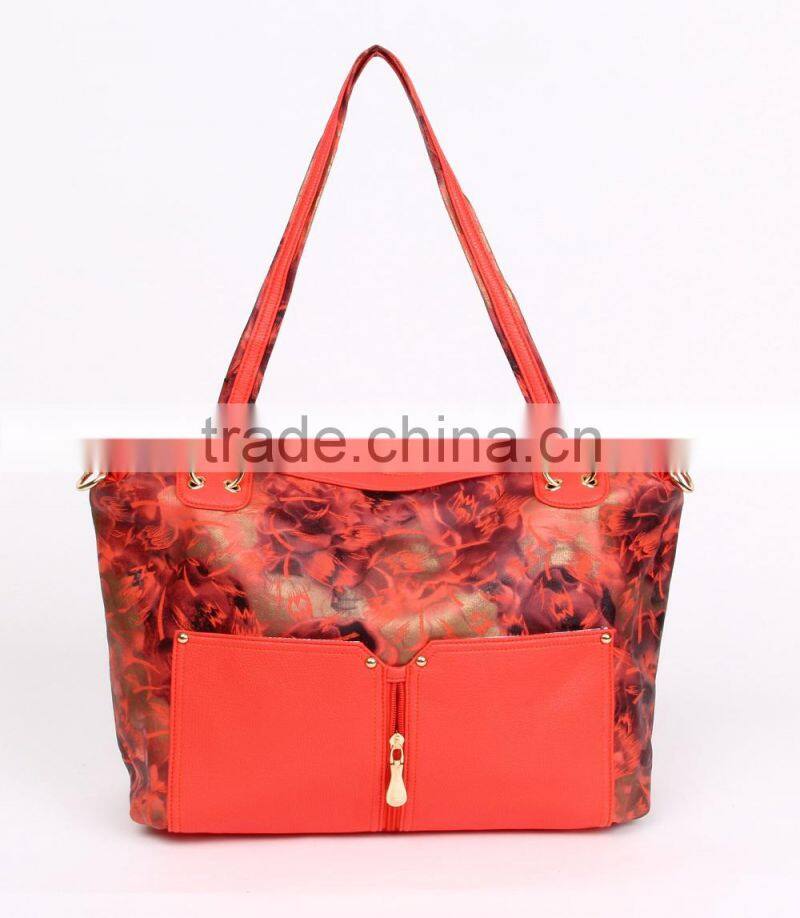 High End Quality Fashionable Pu Leather Women Branded Handbag