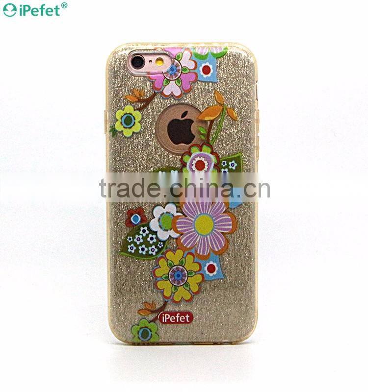 Hot selling flower pattern 3 in 1 design phone case for iPhone 6