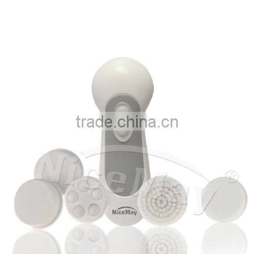 handheld rotary facial brush with 6 heads