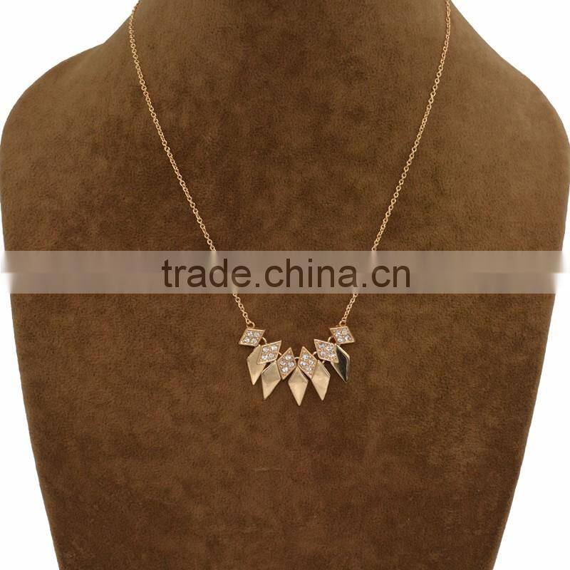 Women's Accessories Geometry Rhinestone Pendant Statement Necklace 2016