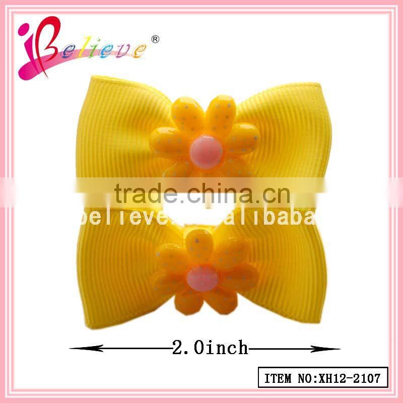 Classical design grosgrain ribbon elastic hair band wholesale elastic hair bow (XH12-2107)