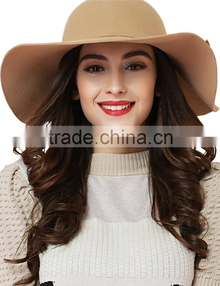 Wholesale Fashion Ladies Women Wide Brim Floppy Wool Felt Hat
