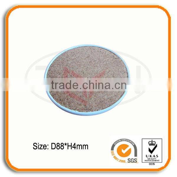 Round Recycled Metal Coaster with cork