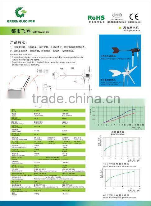 wind turbine 600W 5blades