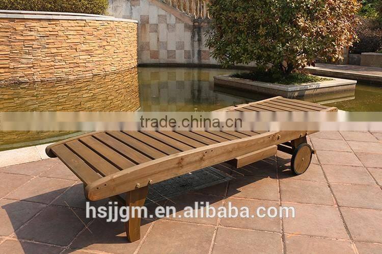 outdoor wooden swimming pool bed