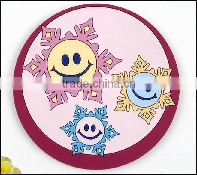 Custom design 3d soft pvc christmas cup coaster