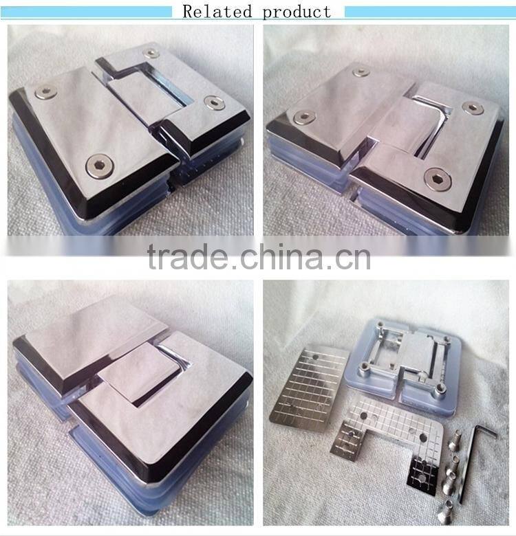 180 degree square glass to galss bathroom shower hinge/ High quality zinc alloy stainless steel glass door clamp(WL-8103)