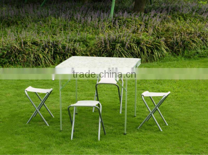 Folding Aluminum Picnic/Camping Table with 4 Stools