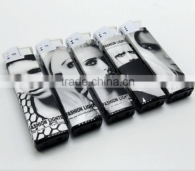 Wrapper lighters customzied refillable plastic gas lighter
