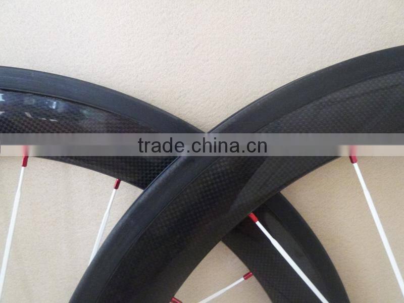 50mm carbon tubular clincher wheels 650C 23mm wide Bicycle Wheelset