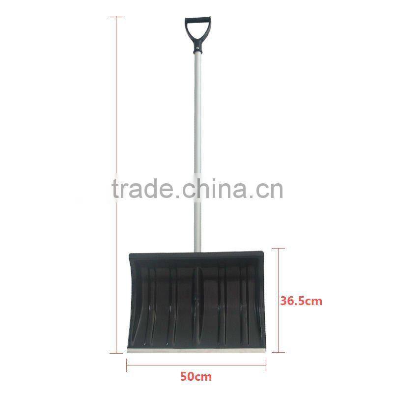 Black Heavy Duty Plastic Snow Shovel with D-Grip