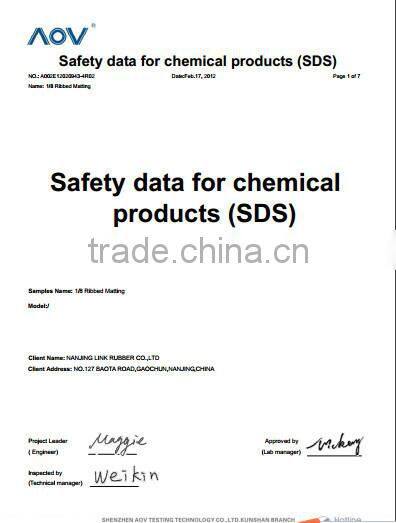 Green color non slip rubber matting rolls for workshop and wet areas