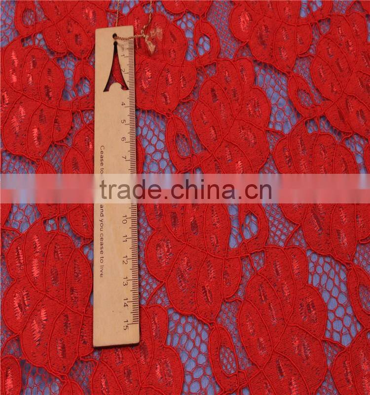 High end nylon cotton italian guipure bridal lace fabrics