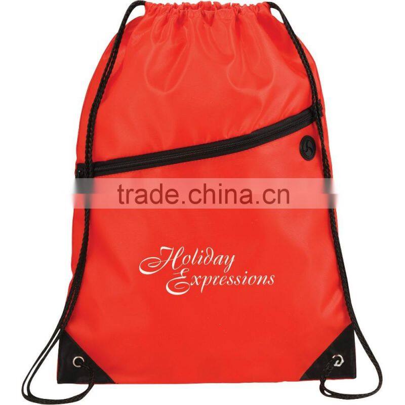 Customized material and printing drawstring backpack bag promotion bag