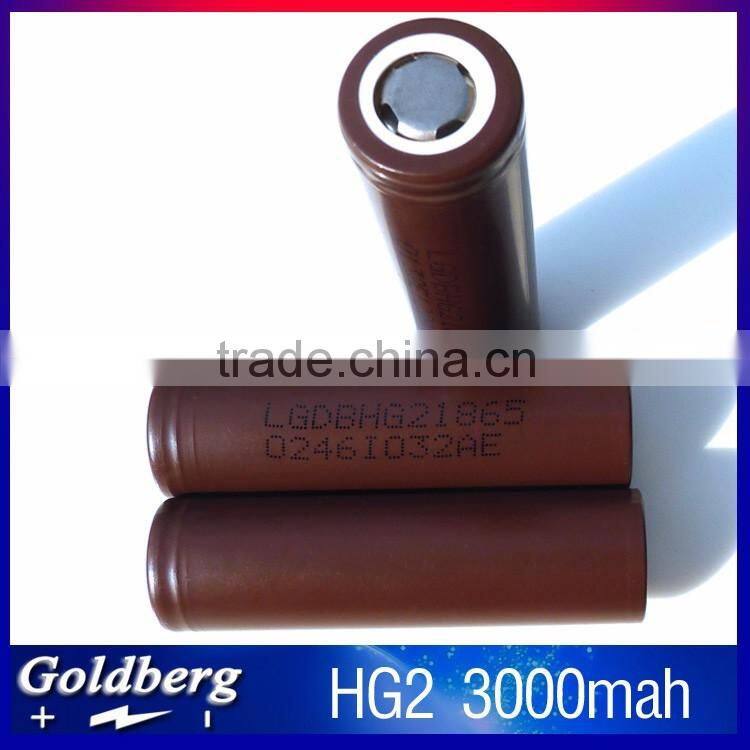 Best seller lg icr18650hg2 3000mah / lg 18650hg2 3.7v icr 18650 li-ion rechargeable battery