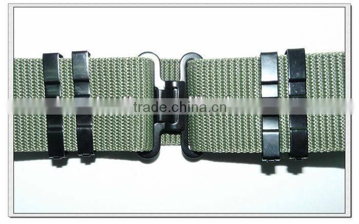 57mm wide green polypropylene plastic buckle military belt ,military duty belt