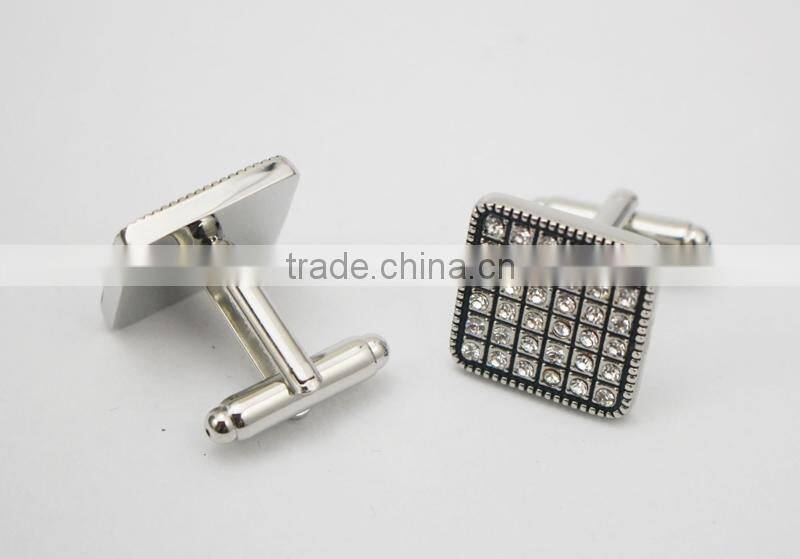 Men's jewelry Square with crystal cufflinks groom cufflinks with crystals