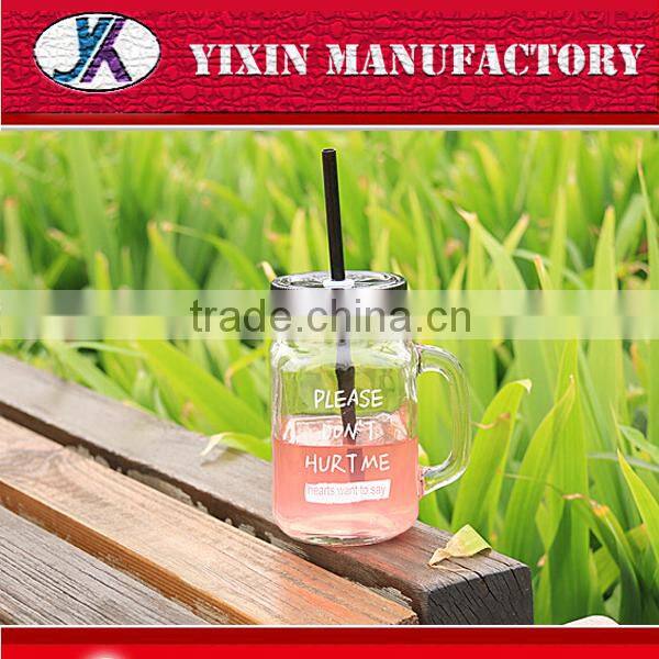 wholesale 16oz glass mason jars with straw lid