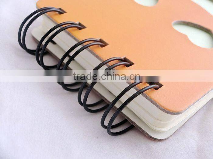 shape die cut double spiral mini cute journals A7