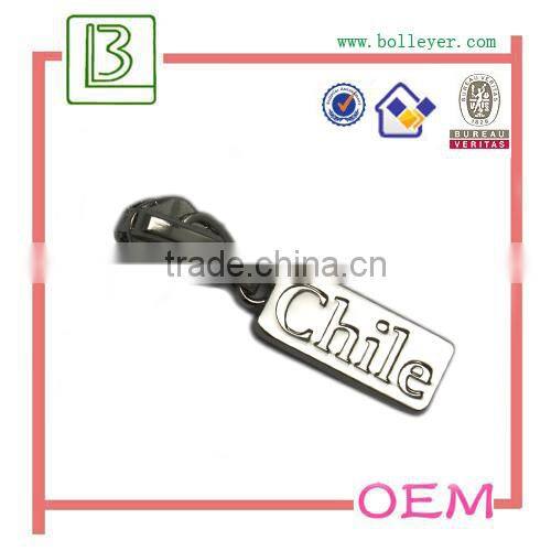 embossed metal zipper puller