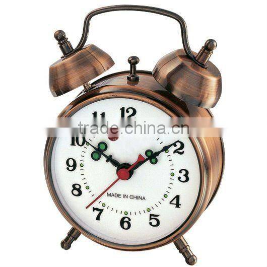 3 inches metal twin bell mechanical alarm clock