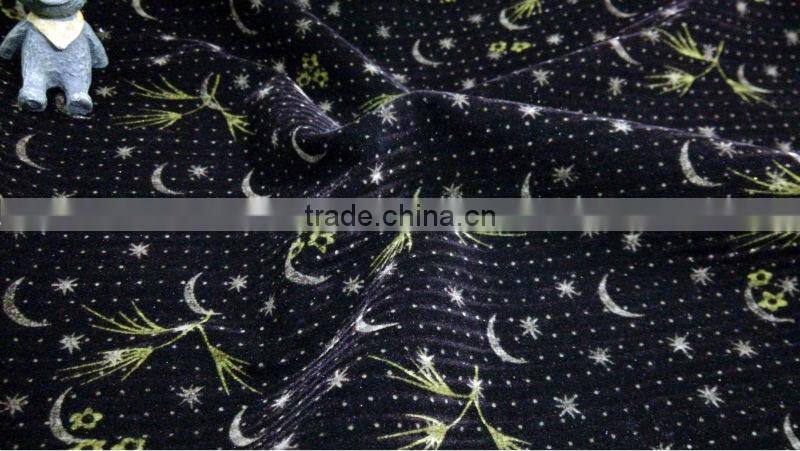 India polyester knitting flocked spray printing fabric