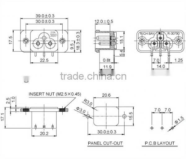 IEC 60320 Mickey C6 inlet socket