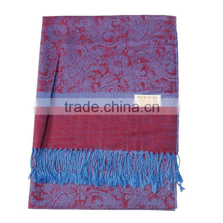 Fashion Reversible colors pashmina shawls canada Paisley Jaquard