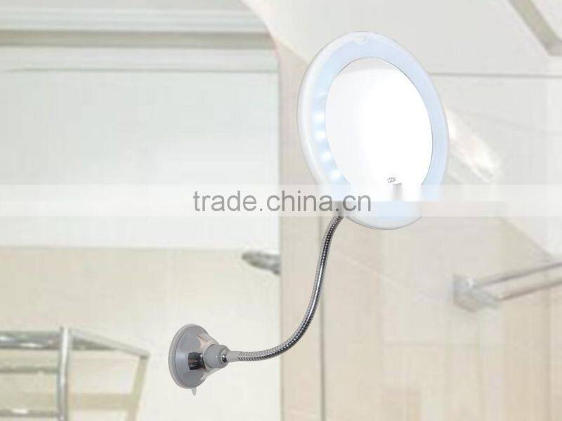 Flexible Lighted makeup mirror with goose neck