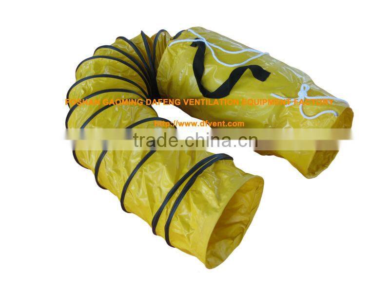 Yellow PVC fire resistant flexible air duct hose with carrying bag