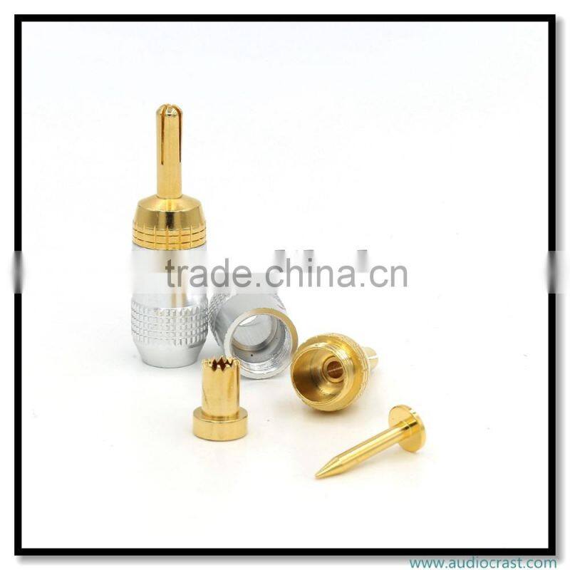 Gold Plated Self Locking Banana Plug 24K Banana Connectors