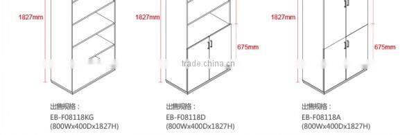 Office wooden filling cabinet locking wood storage bookcase