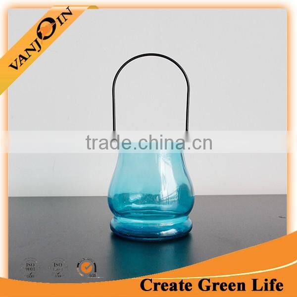 Decorated Color Glass Candle Holders With Wire