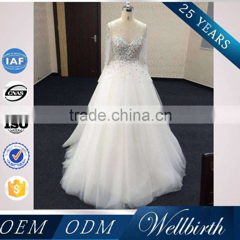 WD7 Hot Sale Senior Hand-made Grade A crystal and beaded Wedding Dresses