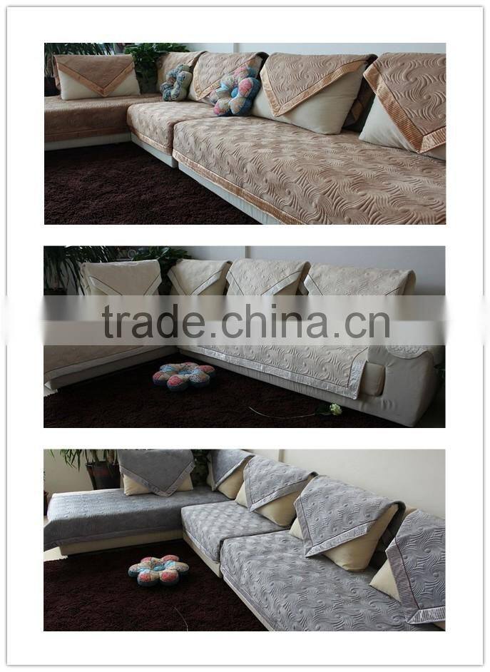 Satin polyester fabric sembroidery sofa cover