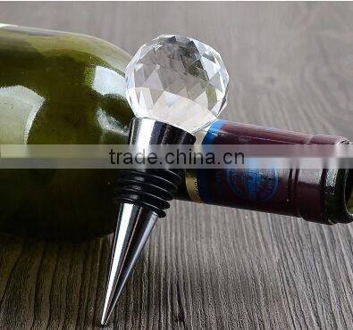 Promotional Faceted Ball Shape Crystal Wine Stopper for Party Favor