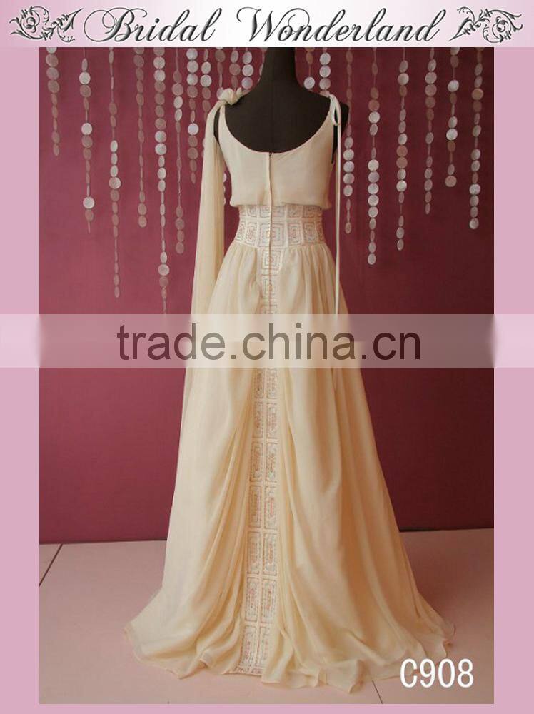 Bridal luxury spaghetti strap germany prom dress