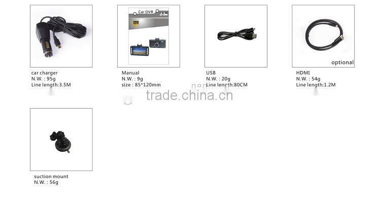 2.7 Inch 1080P Full HD 3.0M Pixel 170 Degree Wide Angle HDMI Output Mini Car DVR Recorder