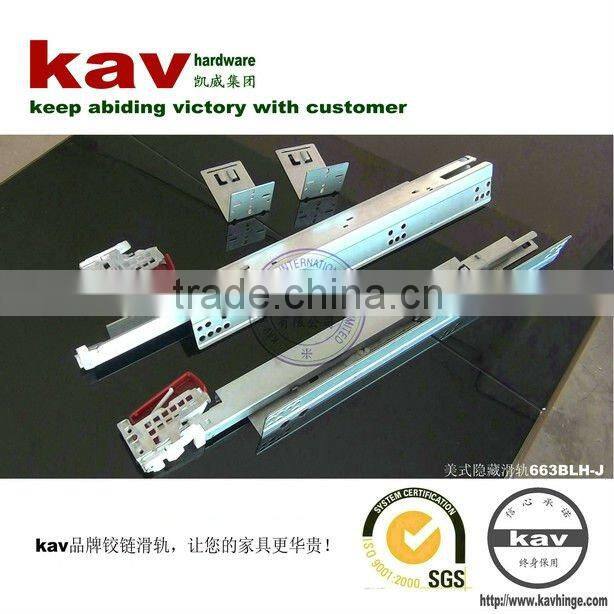 office table slide, funiture slide, American slide with faceframe, full extension soft-closing slide