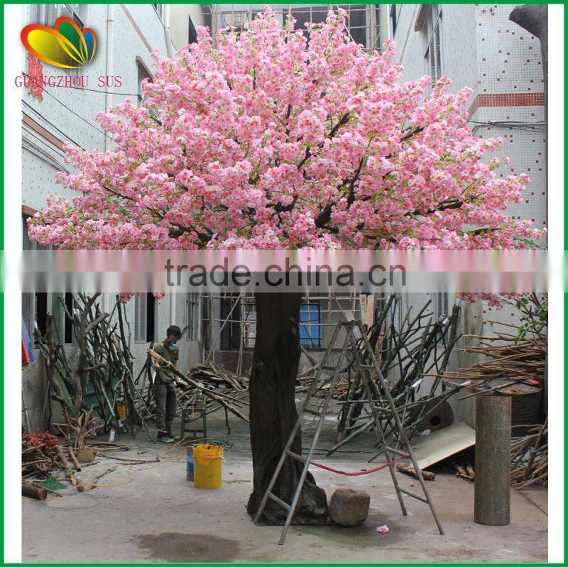 Wholesale artificial cherry blossom tree fiberglass trunk artificial cherry tree silk flower artificial cherry blossom tree