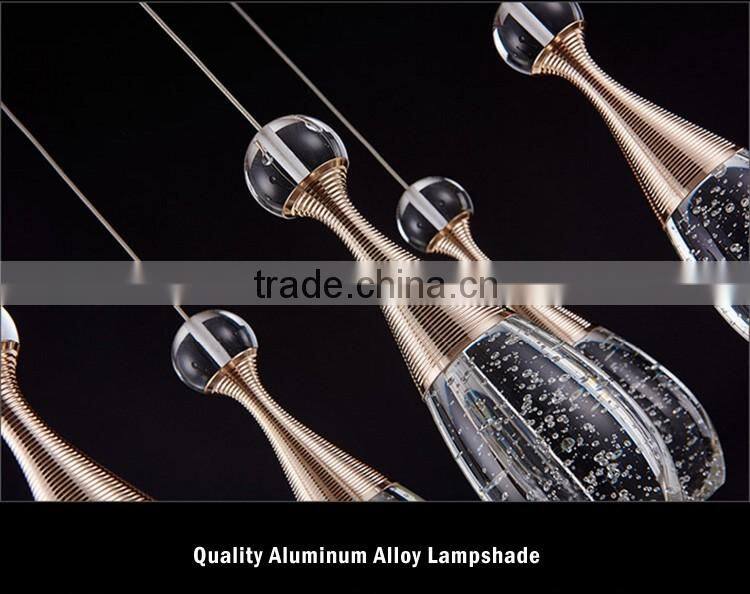 Stainless Steel Dining Room Pendant light SMD5730 LED Crystal Pendant Lamps