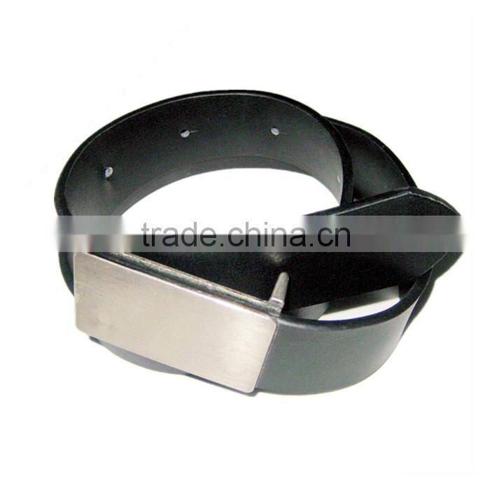 Arrow End Plate Buckle Black Mens Quality Leather Belt