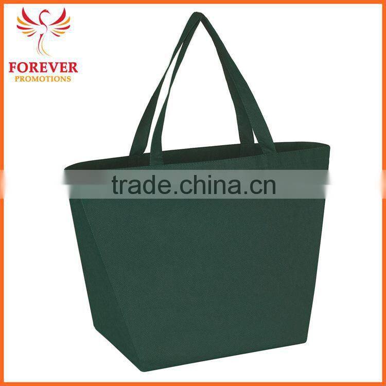 Custom Logo Printed Shopping Tote Recyclable Budget Reusable Green Non-woven Tote Shopping Bag