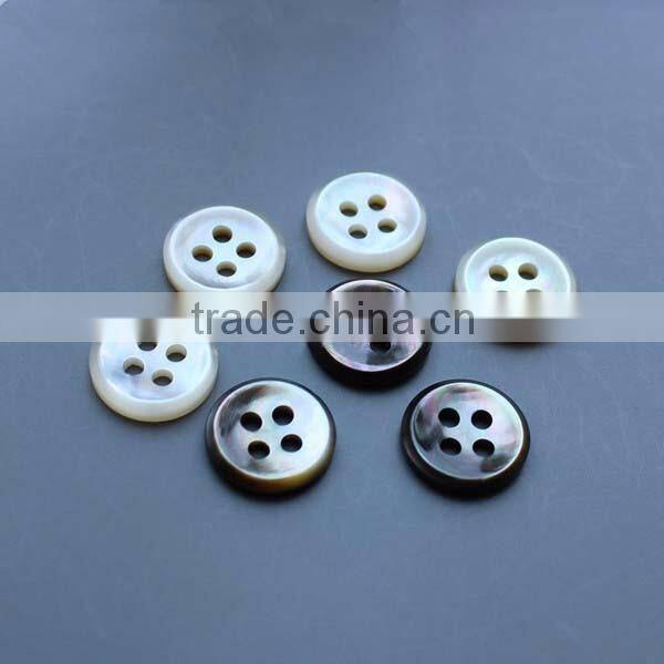 Custom 4 holes round black natural akoya shell buttons for cuff