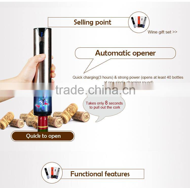 Modern Style Perfect Wine Accessories 3 Piece Wedding Sets With Box