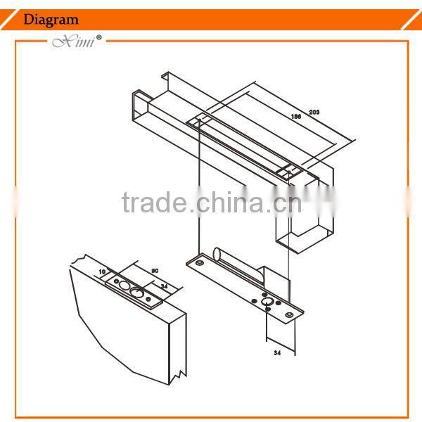Access control remote electric bolt lock with time delay frameless door bolt lock