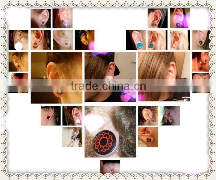 Dongguan 2014 New Glass Ear Expander Piercings Jewelry Plug Earlets Tunnel