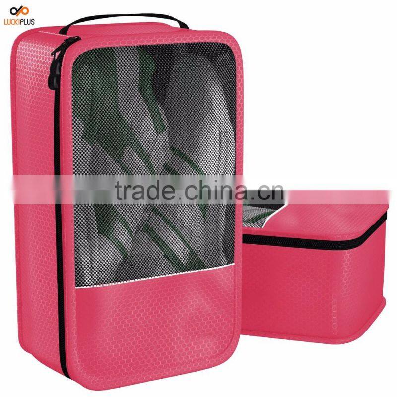 Luckiplus Shoe Bag - Convenient Packing System For Your Shoes When Traveling Pink